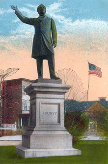 Edward Everett statue: From a turn-of-the-century postcard.